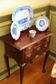 Plates on cabinet in Mayflower Society House. Plymouth, MA.