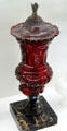 Cut covered urn by Cape Cod Glass Co. at Sandwich Glass Museum. Sandwich, MA.