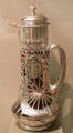 Silver & glass claret jug by Elkington & Co. of London at Museum of Fine Arts. Boston, MA.