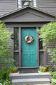 Front door of Louisa May Alcott's Orchard House. Concord, MA.