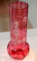 Bohemian vase with Mary Gregory-type enamel at Peabody Essex Museum. Salem, MA.