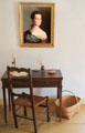 Writing desk under portrait of Abigail Adams at John Quincy Adams birthplace. Quincy, MA