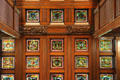 Stained glass windows in Richardson's wing of Quincy Public Library. Quincy, MA.