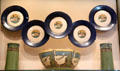 Collection of pottery vessels by Paul Revere Pottery of Boston at Museum of Fine Arts. Boston, MA.