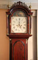 Tall case clock from Boston at Concord Museum. Concord, MA.