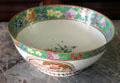 Oriental import porcelain punchbowl in upstairs hall at Jeremiah Lee Mansion. Marblehead, MA.
