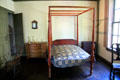 Collection of early American bedroom furniture at Jeremiah Lee Mansion. Marblehead, MA.
