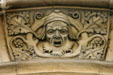 Relief carving of face on Kedzie Chemical Laboratory at Michigan State University. East Lansing, MI.