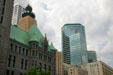 Fifth Street Towers contrast with City Hall. Minneapolis, MN.