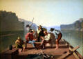 Raftsmen Playing Cards by George Caleb Bingham at St. Louis Art Museum. St Louis, MO