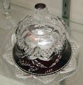 Ruby flash glass souvenir butter dish from 1904 St. Louis World's Fair at Chatillon-DeMenil Mansion. St. Louis, MO.