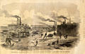 Graphic of Construction of Federal Floating Mortar Batteries at St. Louis in Jefferson Barracks Military Museum. St. Louis, MO.
