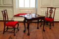 Mahogany card table from New York with side chairs from Boston or Salem at Nelson-Atkins Museum. Kansas City, MO.