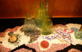 Blown-glass bottles & beads found in wreck at Steamboat Arabia Museum. Kansas City, MO.