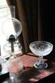 Pressed glass oil lamp & footed bowl at John Wornall House Museum. Kansas City, MO.