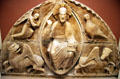 Carving of Christ surrounded by winged symbols of four Evangelists at University of Missouri Museum of Art & Archaeology. Columbia, MO.