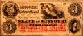 Defence Bond issued by Confederate governor of Missouri during Civil War at Boone County Historical Museum. Columbia, MO.