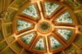 Stained glass domed skylight in House of Representatives of Mississippi State Capitol. Jackson, MS.