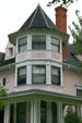Octagonal Queen Anne turret of Ignatius D. O'Donnell house. Billings, MT.