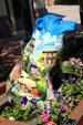Painted Bear About Town sidewalk art by Dennis McCahon on Last Chance Gulch Mall. Helena, MT.