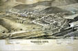 Etching of view of Virginia City at town Museum. Virginia City, MT.