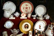 Collection of railway dining car china at Museum of the Yellowstone. West Yellowstone, MT.