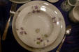 Dining car china from Chicago Burlington & Quincy railroad which served Yellowstone via Cody, WY, at Museum of the Yellowstone. West Yellowstone, MT.