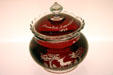 Red glass jar from Omaha Exposition of 1898 at Stuhr Museum. Grand Island, NE.