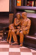 Sculpted passengers in waiting room capture past of Omaha Union Station. Omaha, NE.