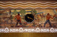 Mural of railroad construction in Omaha Union Station. Omaha, NE.