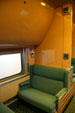 Union Pacific Pullman car seats & drop-down berth at Durham Western Heritage Museum. Omaha, NE.
