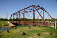 Old iron bridge across Platte River at Kearney Arch. Kearney, NE.