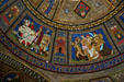 Tending cows & harvesting wheat detail of ceiling mosaic in Nebraska State Capitol. Lincoln, NE.
