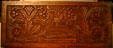 Wood carving by Mrs. A.F. Cameron displayed in the women's building of the 1893 World's Columbian Exposition in Museum of Nebraska History. Lincoln, NE.