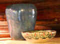 Arts & Crafts ceramic vessels at Stickley Museum at Craftsman Farms. Morris Plains, NJ.