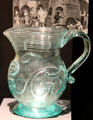 Green glass lily pad pitcher prob. from New York at Museum of American Glass. Milville, NJ.