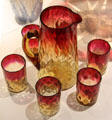 Amberina glass pitcher & tumblers by New England Glass Co. of Cambridge, MA at Museum of American Glass. Milville, NJ.