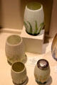 Maize pattern glass vases by W.L. Libbey & Sons of Toledo, OH at Museum of American Glass. Milville, NJ.