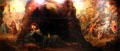 Early painting in La Conquistadora Chapel in St. Francis Cathedral. Santa Fe, NM.
