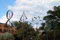 Park of sculpted mobiles beside Loretto Chapel. Santa Fe, NM.