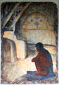 Natives in Kiva Voice of the Sipapu fresco by Will Shuster in courtyard of New Mexico Museum of Art. Santa Fe, NM.