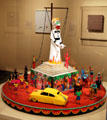 Viva La Fiesta sculpture by Luis Tapia at New Mexico Museum of Art. Santa Fe, NM.