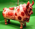 Pottery bull figure from Peru at Museum of International Folk Art. Santa Fe, NM.