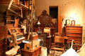 Collection of early household objects displayed as trade warehouse at Albuquerque Museum. Albuquerque, NM.