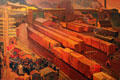 Railroad Yard, Meeting Called painting by Ernest L. Blumenschein at Blumenschein Home & Museum. Taos, NM.