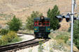 Self-propelled Edwards Motorcar traverses landscape at Nevada State Railroad Museum. Carson City, NV.