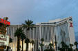 Sunset reflected off Las Vegas Hilton. Las Vegas, NV.