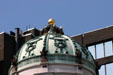 Carved eagles circle dome on 35 State St. Albany, NY.