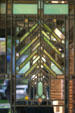 Stained-glass window by F.L. Wright on Barton House. Buffalo, NY.