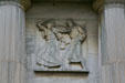 Freedom for Slaves on Underground Railway relief on facade of Buffalo History Museum. Buffalo, NY.